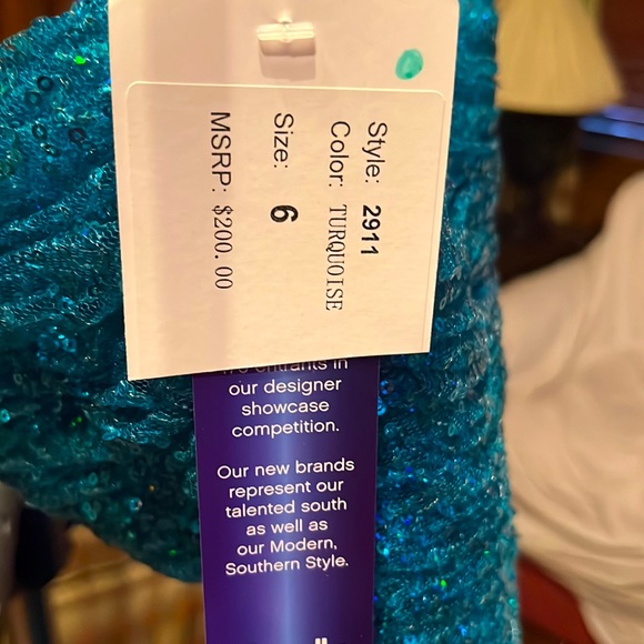 NWT Turquoise long dress. Size 6 - Picture 5 of 6